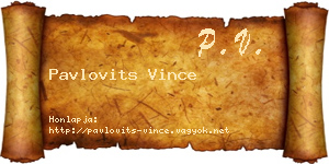 Pavlovits Vince névjegykártya